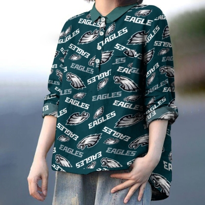 Philadelphia Eagles Printed Casual Long Sleeve Shirt