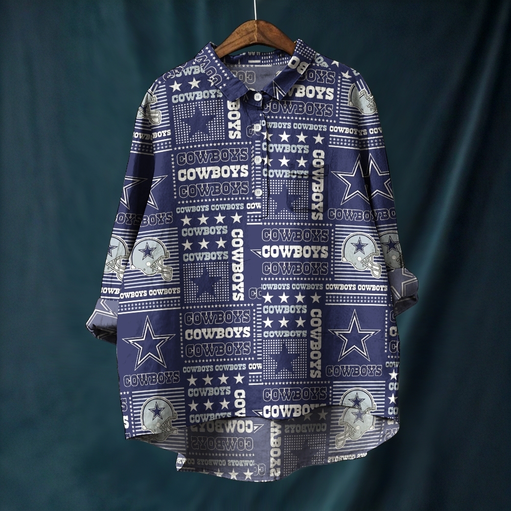 Dallas Cowboys Printed Casual Long Sleeve Shirt