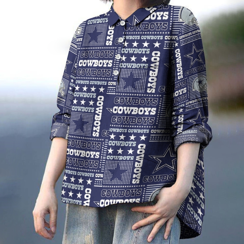Dallas Cowboys Printed Casual Long Sleeve Shirt