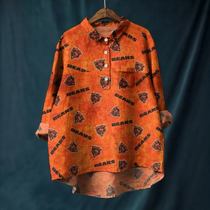 Chicago Bears Printed Casual Long Sleeve Shirt