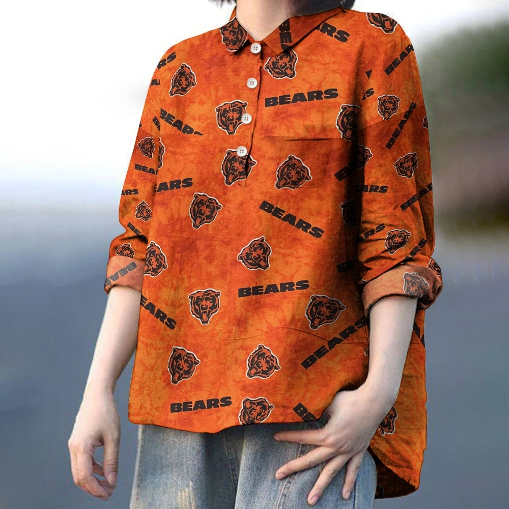 Chicago Bears Printed Casual Long Sleeve Shirt