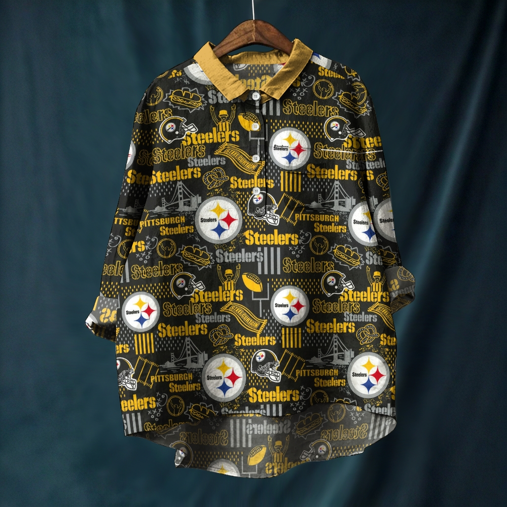Pittsburgh Steelers Printed Casual Long Sleeve Shirt