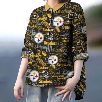 Pittsburgh Steelers Printed Casual Long Sleeve Shirt