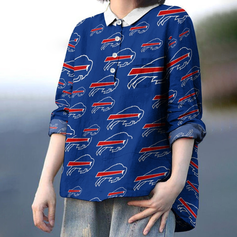 Buffalo Bills Printed Casual Long Sleeve Shirt
