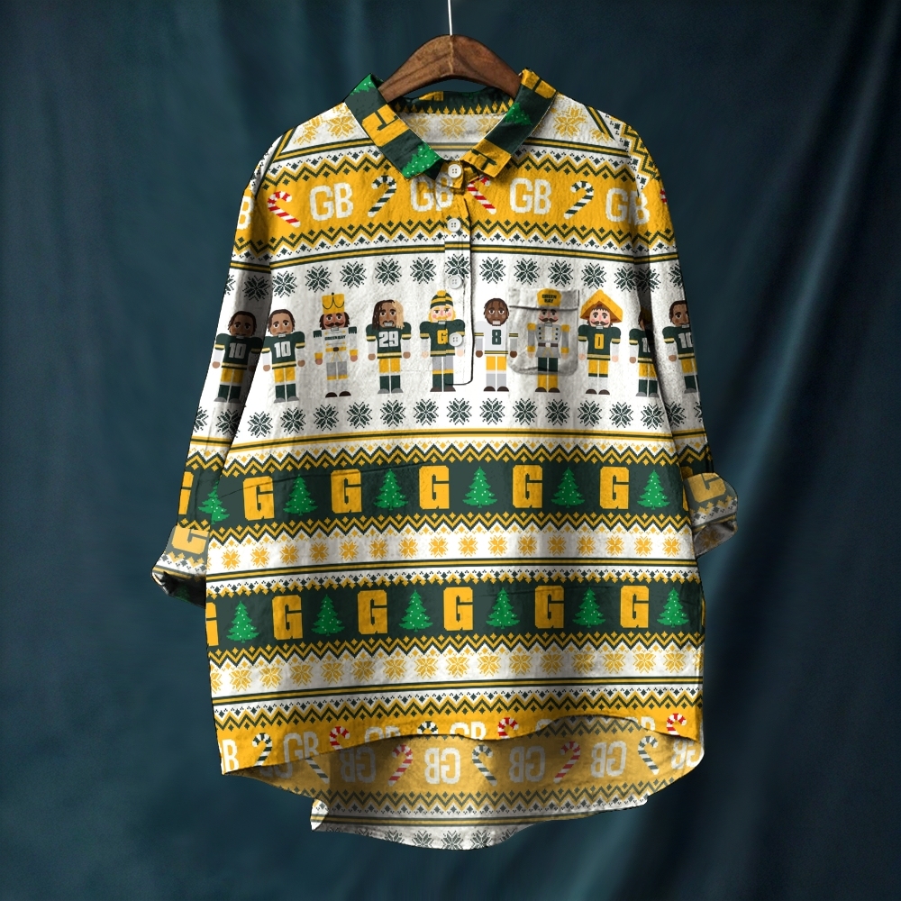 Green Bay Packers Printed Casual Long Sleeve Shirt