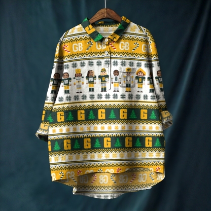 Green Bay Packers Printed Casual Long Sleeve Shirt