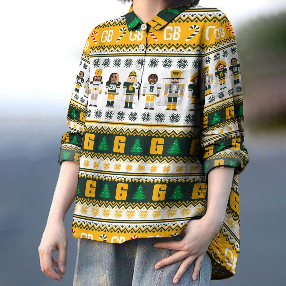 Green Bay Packers Printed Casual Long Sleeve Shirt