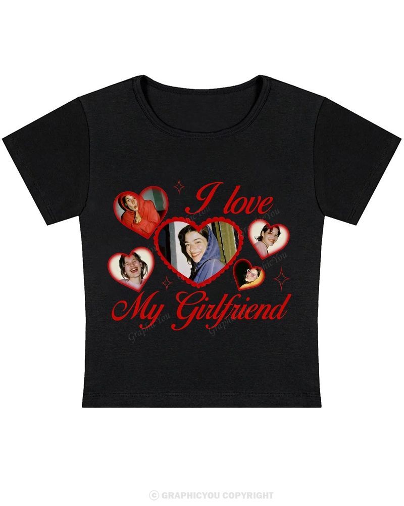 Custom Girlfriend Photos Y2K Valentine's Day Baby Tee