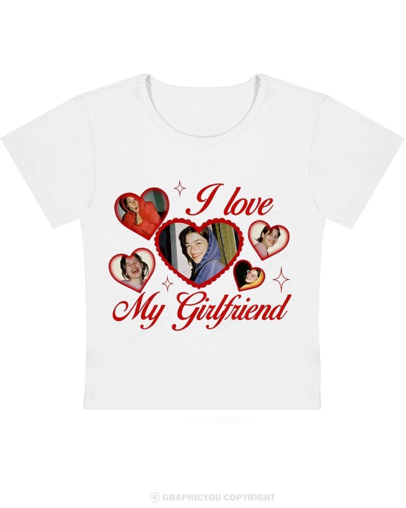 Custom Girlfriend Photos Y2K Valentine's Day Baby Tee