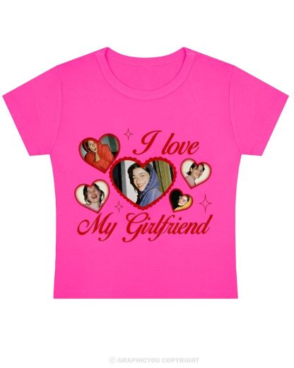 Custom Girlfriend Photos Y2K Valentine's Day Baby Tee