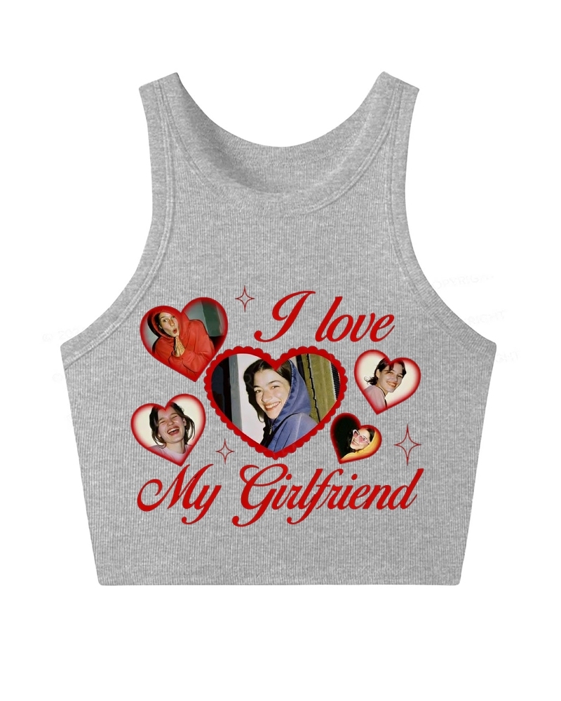Custom Girlfriend Photos Y2K Valentine's Day Crop Tank Top