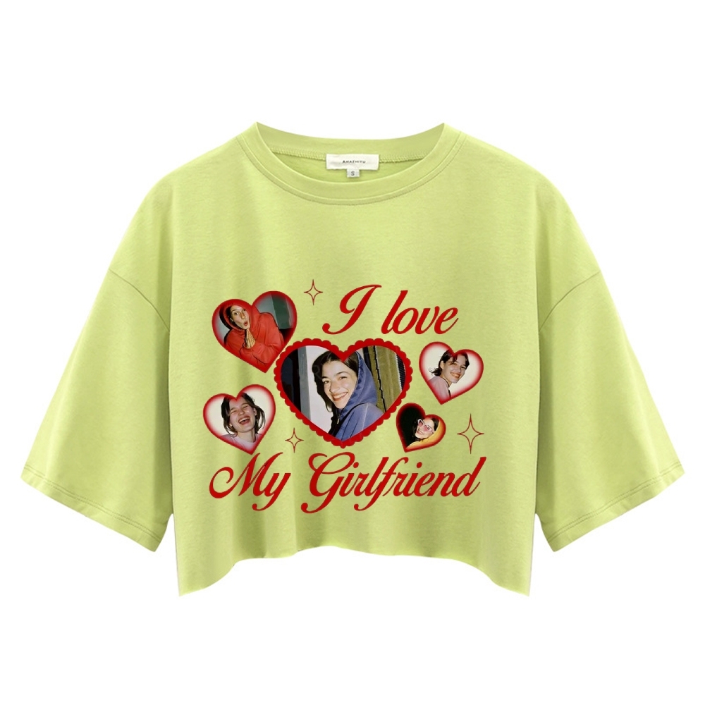 Custom Girlfriend Photos Y2K Valentine's Day Crop Tops