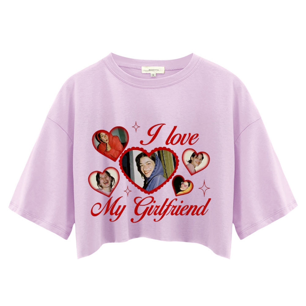 Custom Girlfriend Photos Y2K Valentine's Day Crop Tops