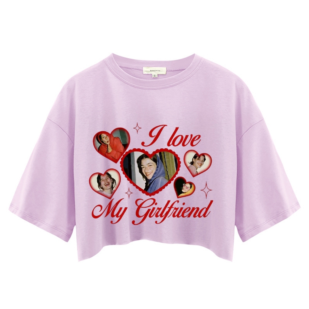 Custom Girlfriend Photos Y2K Valentine's Day Crop Tops