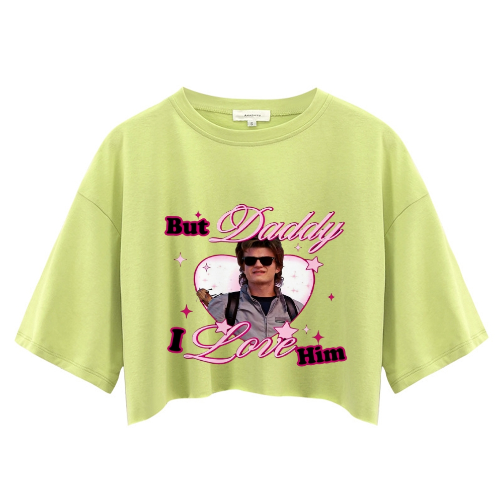 Custom Daddy I Love Him Y2K Crop Tops