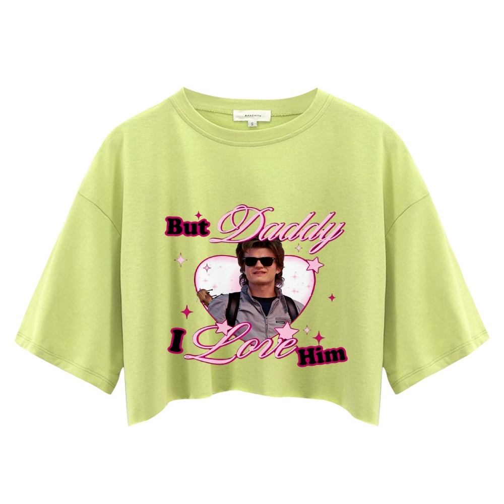 Custom Daddy I Love Him Y2K Crop Tops