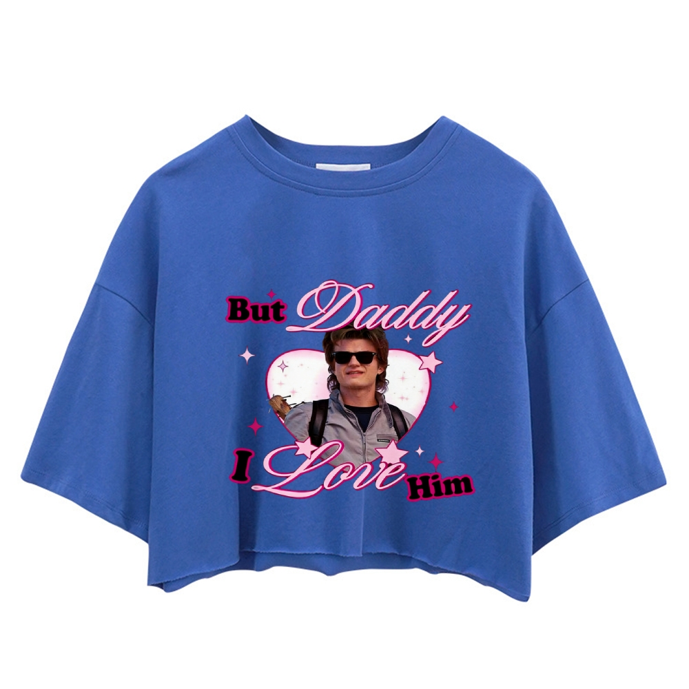 Custom Daddy I Love Him Y2K Crop Tops