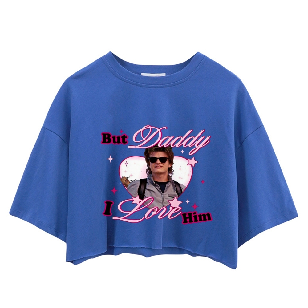 Custom Daddy I Love Him Y2K Crop Tops