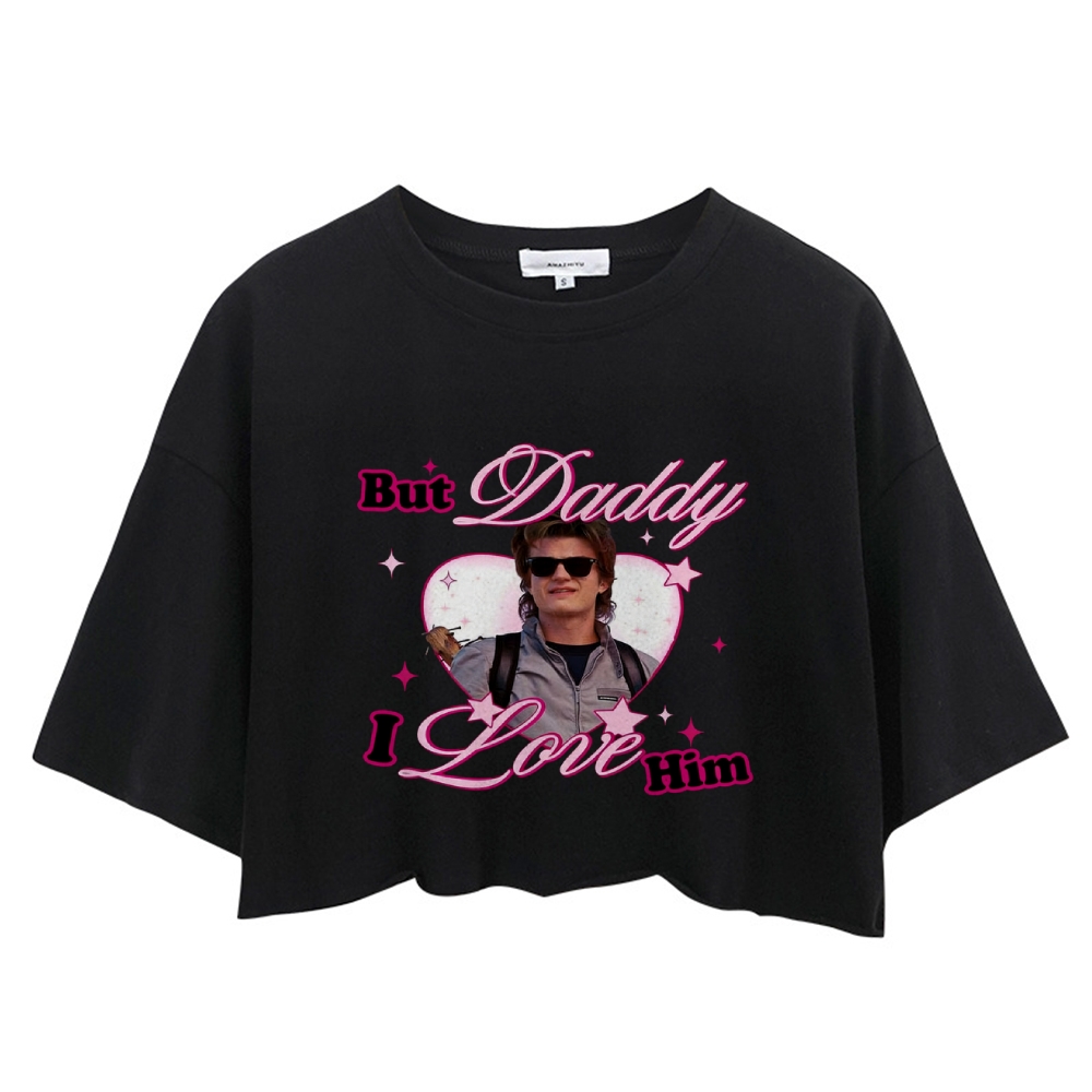 Custom Daddy I Love Him Y2K Crop Tops