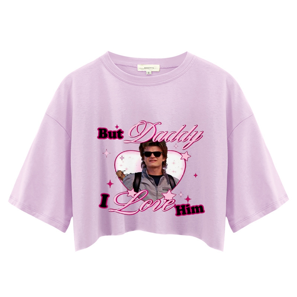 Custom Daddy I Love Him Y2K Crop Tops