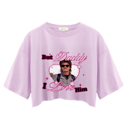 Custom Daddy I Love Him Y2K Crop Tops