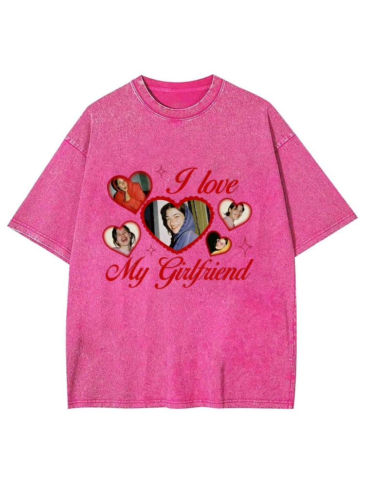 Custom Girlfriend Photos Y2K Valentine's Day Washed Tee
