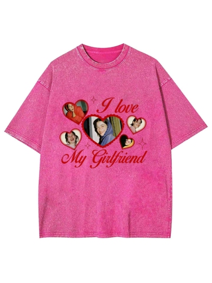 Custom Girlfriend Photos Y2K Valentine's Day Washed Tee