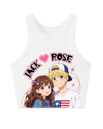 Unisex Customized For Couples Printed Washed Tee  Tank Top