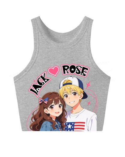 Unisex Customized For Couples Printed Washed Tee  Tank Top