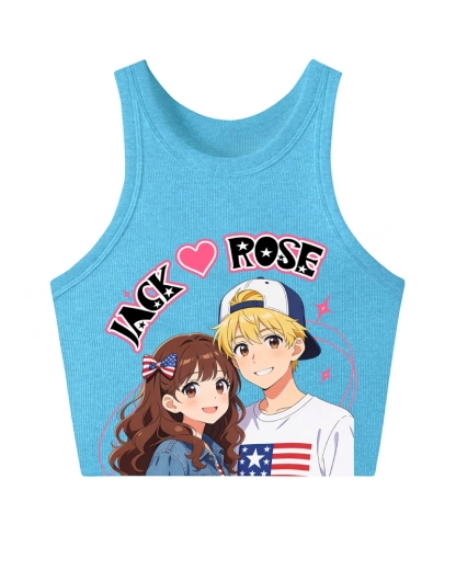 Unisex Customized For Couples Printed Washed Tee  Tank Top