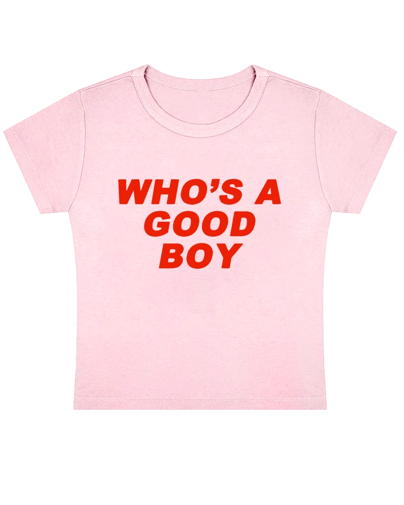Who's A Good Boy Y2K Baby Tee