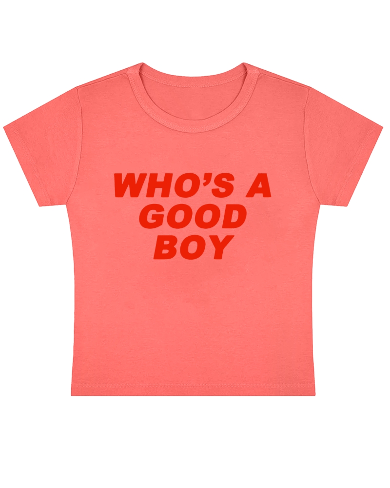 Who's A Good Boy Y2K Baby Tee