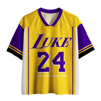 Luke 24 He Is Rizzin Yellow Christian Mesh Jersey