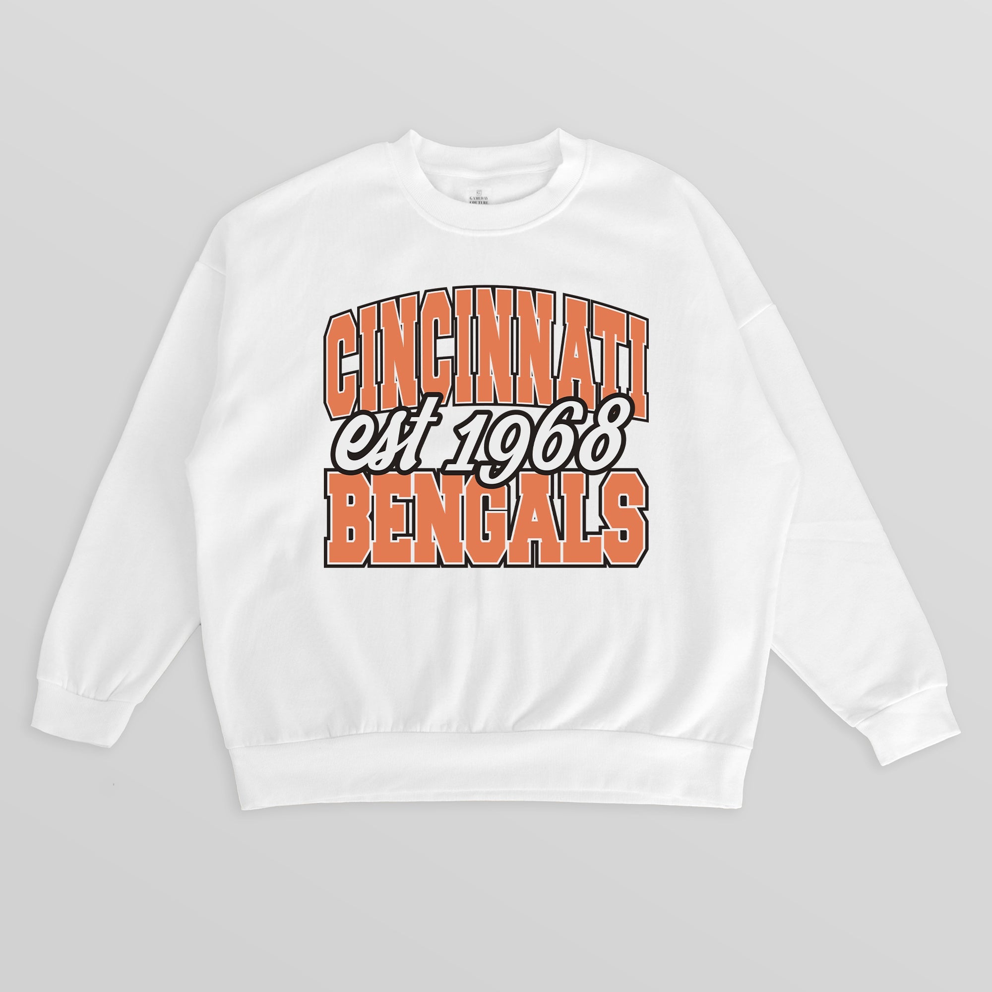 CINCINNATI BENGALS FADED FORMATION PREMIUM FLEECE CREWNECK Sweatshirt