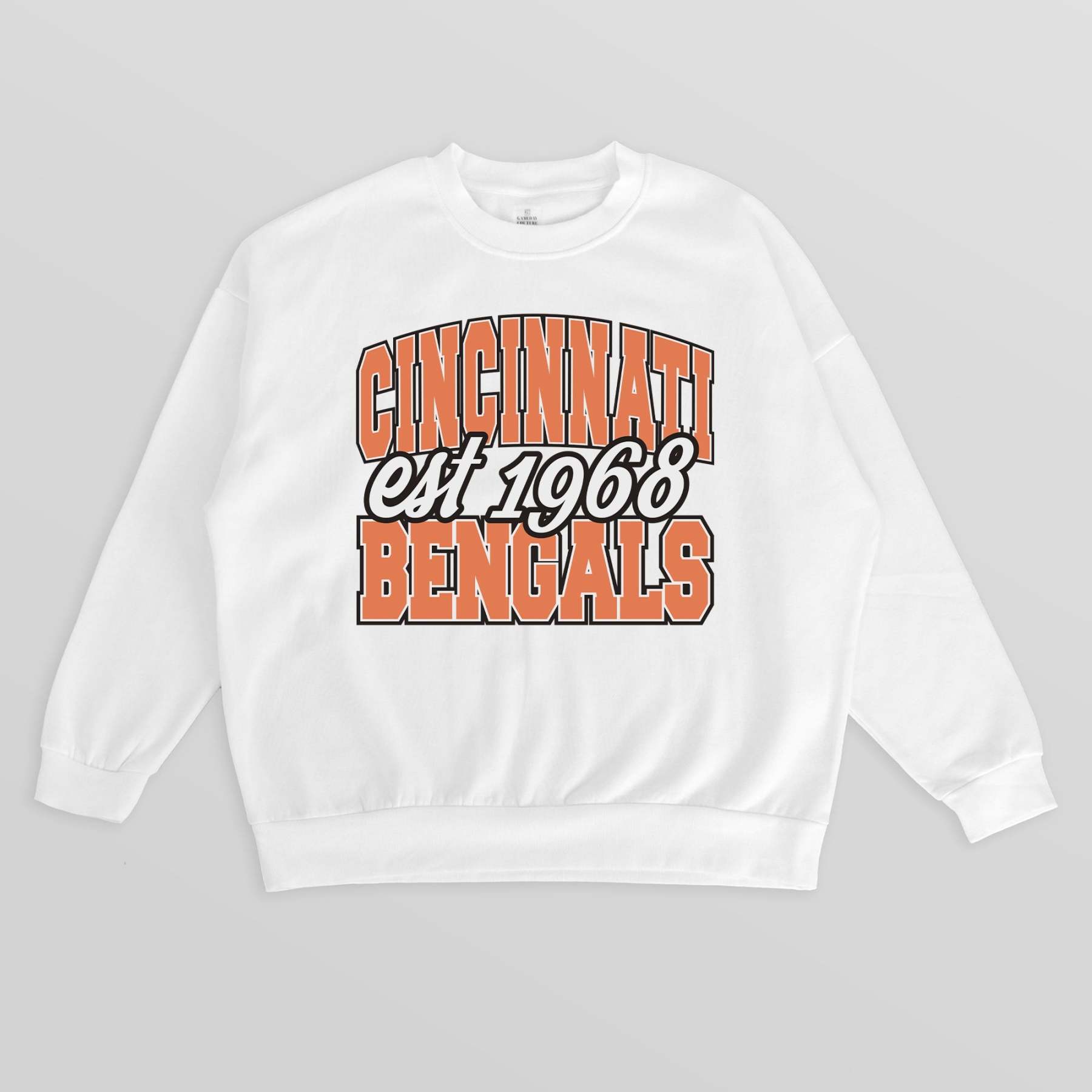 CINCINNATI BENGALS FADED FORMATION PREMIUM FLEECE CREWNECK Sweatshirt