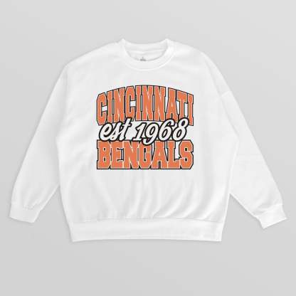 CINCINNATI BENGALS FADED FORMATION PREMIUM FLEECE CREWNECK Sweatshirt