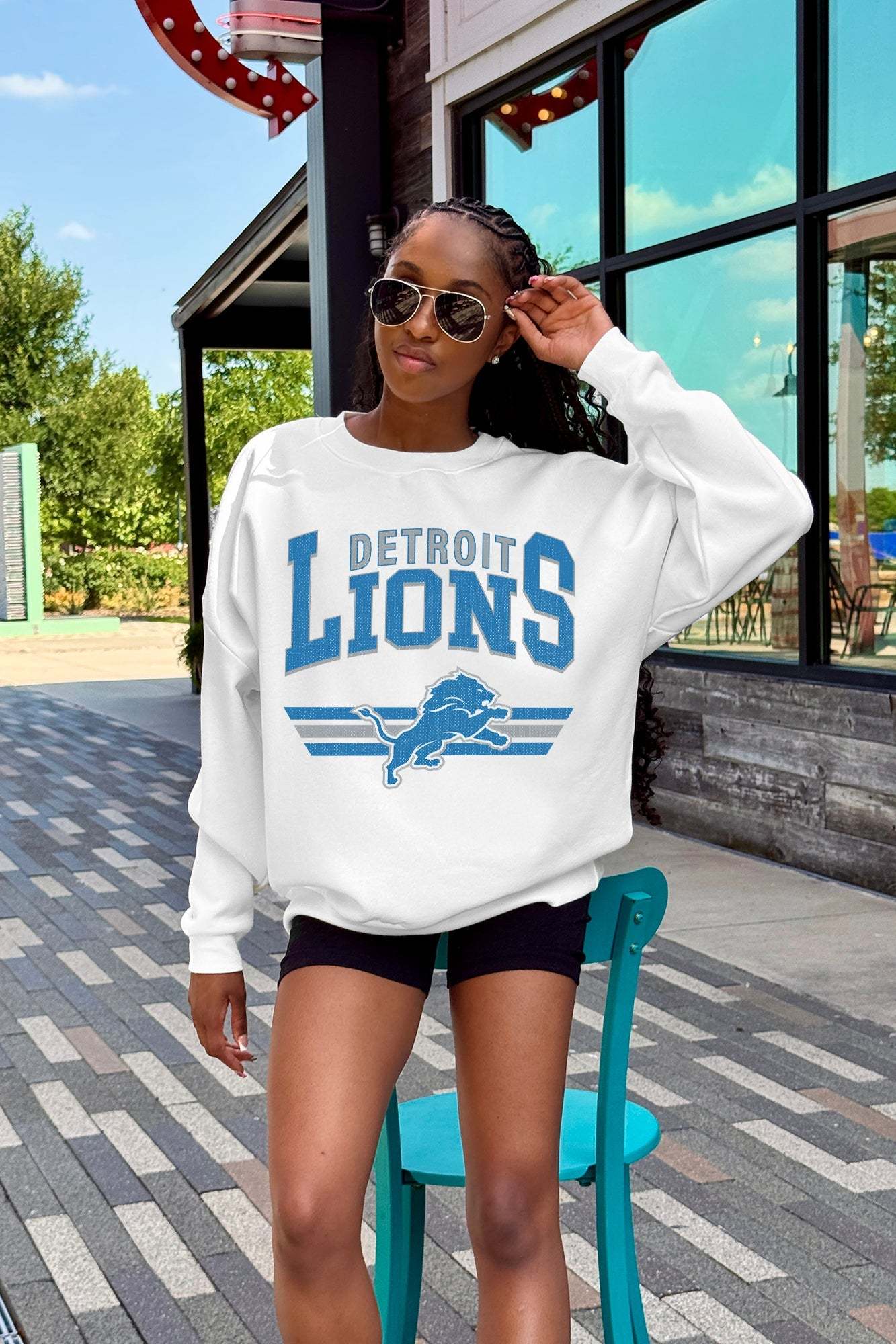 DETROIT LIONS SWIFT STRIKE PREMIUM FLEECE CREWNECK Sweatshirt