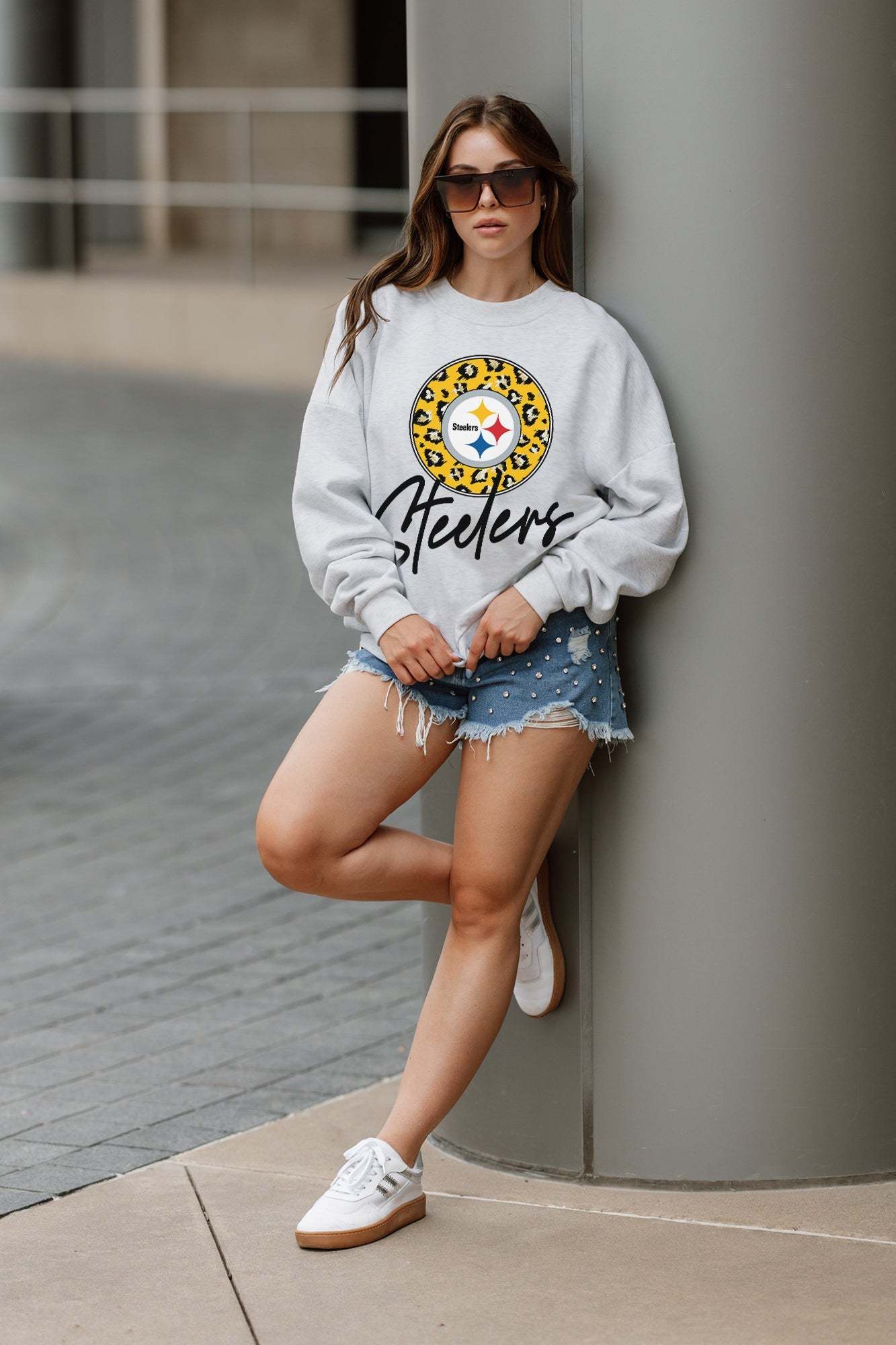 PITTSBURGH STEELERS Going Wild Fleece Drop-Shoulder Pullover