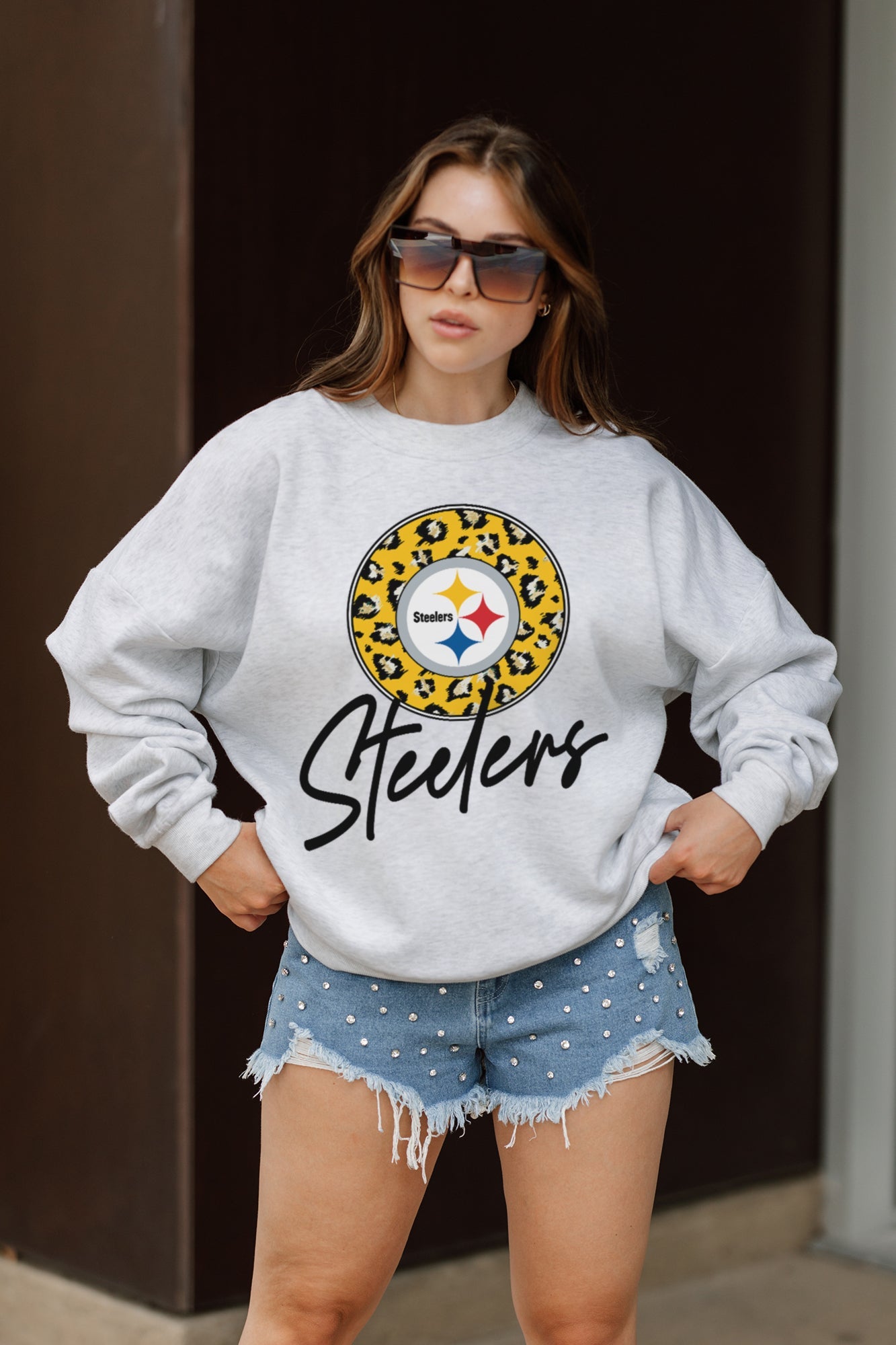 PITTSBURGH STEELERS Going Wild Fleece Drop-Shoulder Pullover
