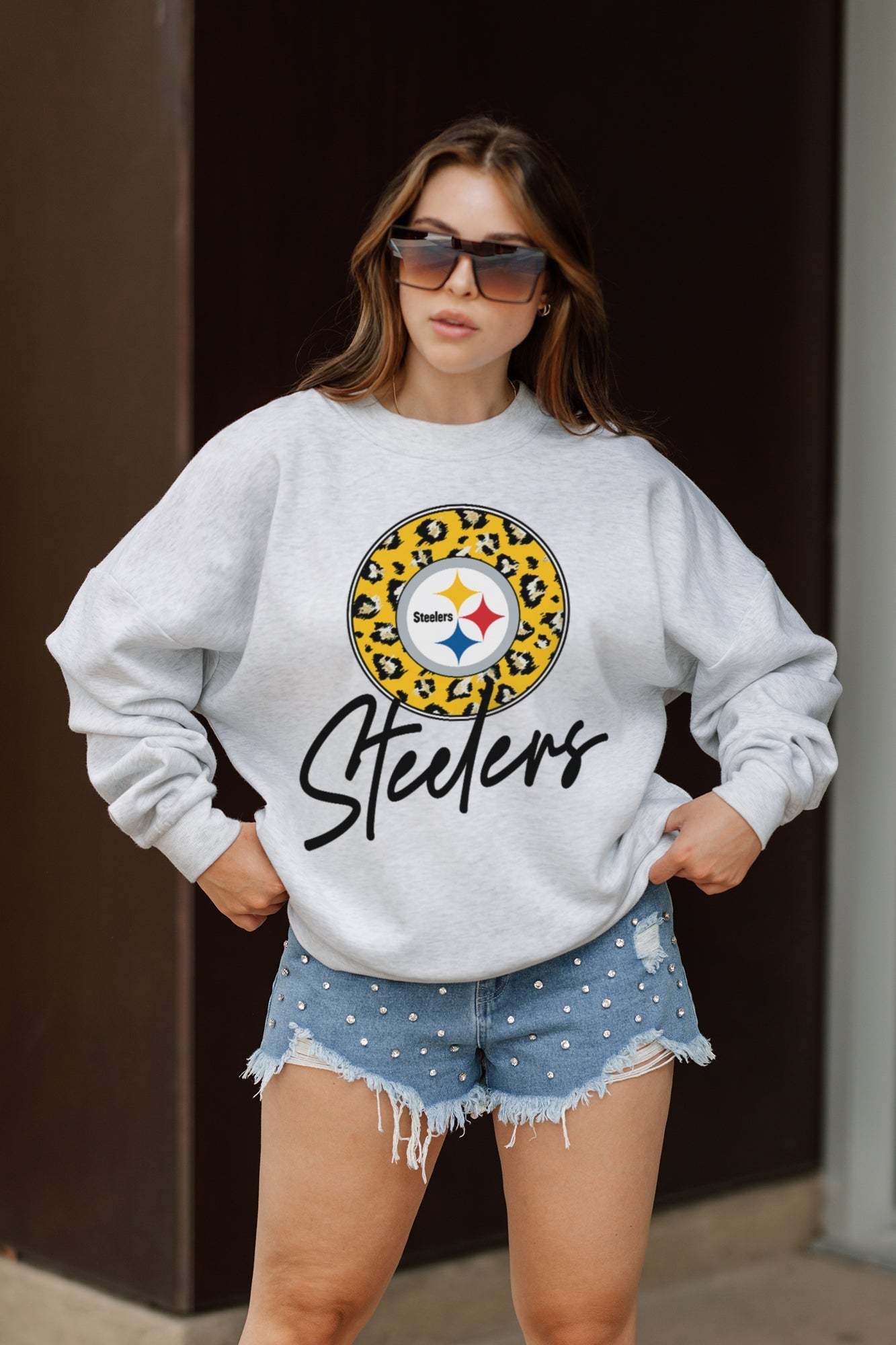 PITTSBURGH STEELERS Going Wild Fleece Drop-Shoulder Pullover