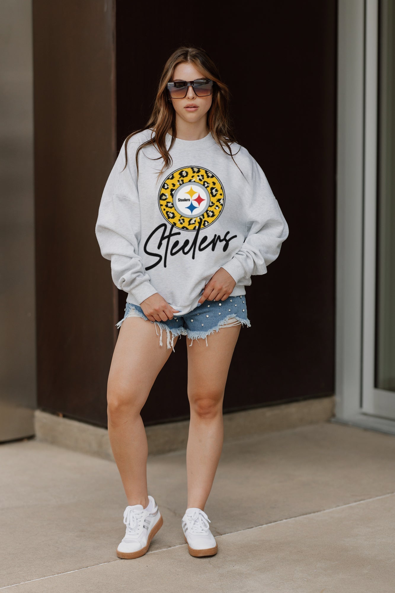 PITTSBURGH STEELERS Going Wild Fleece Drop-Shoulder Pullover