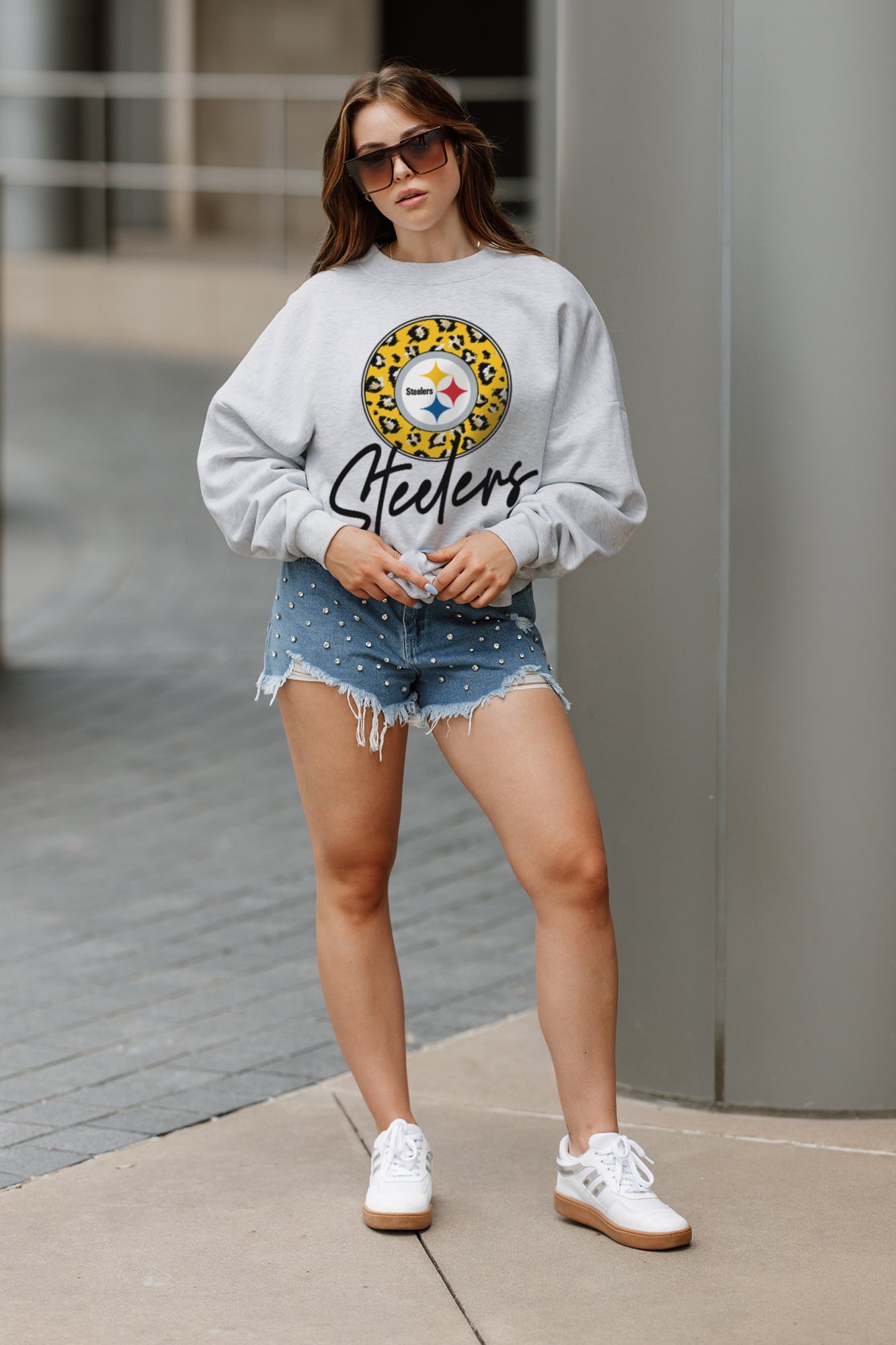 PITTSBURGH STEELERS Going Wild Fleece Drop-Shoulder Pullover