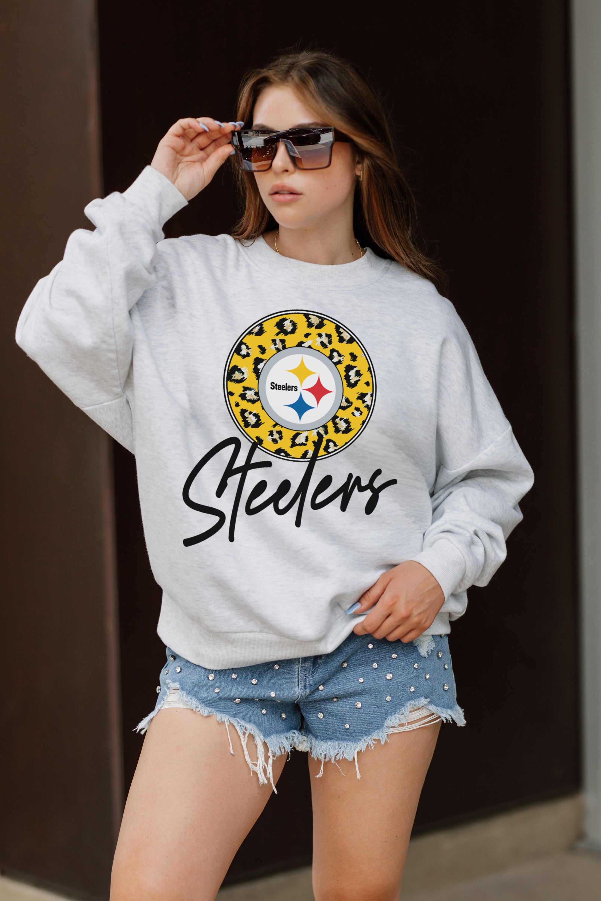 PITTSBURGH STEELERS Going Wild Fleece Drop-Shoulder Pullover