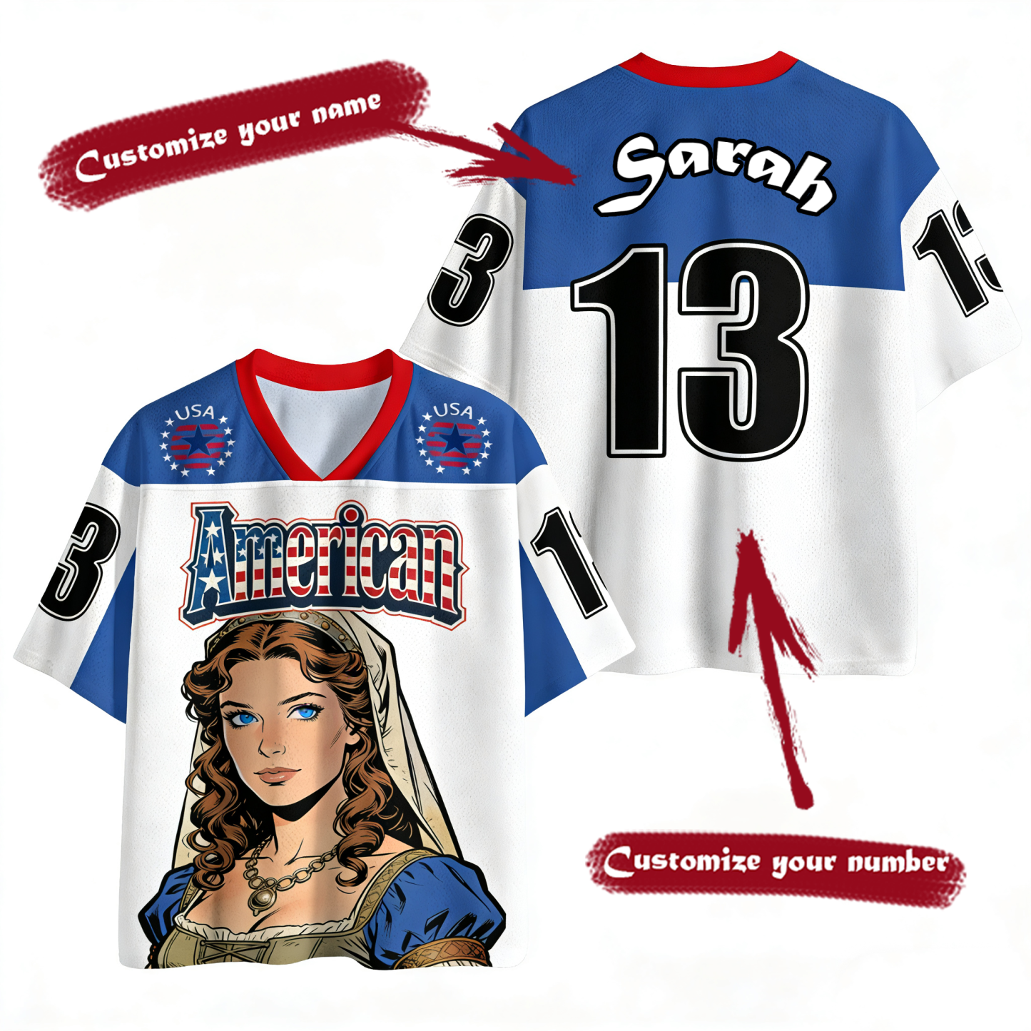 American Addcustom Name And Number Jersey Shirts