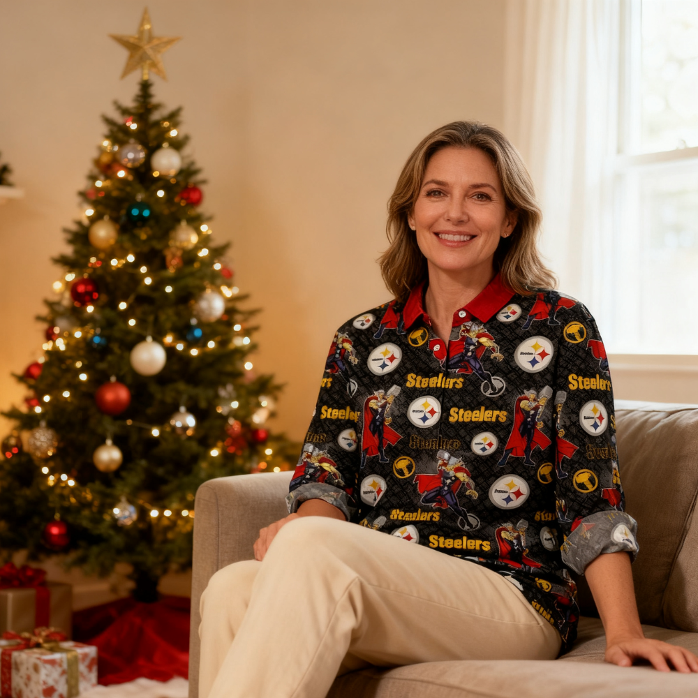 Pittsburgh Steelers Printed Casual Long Sleeve Shirt