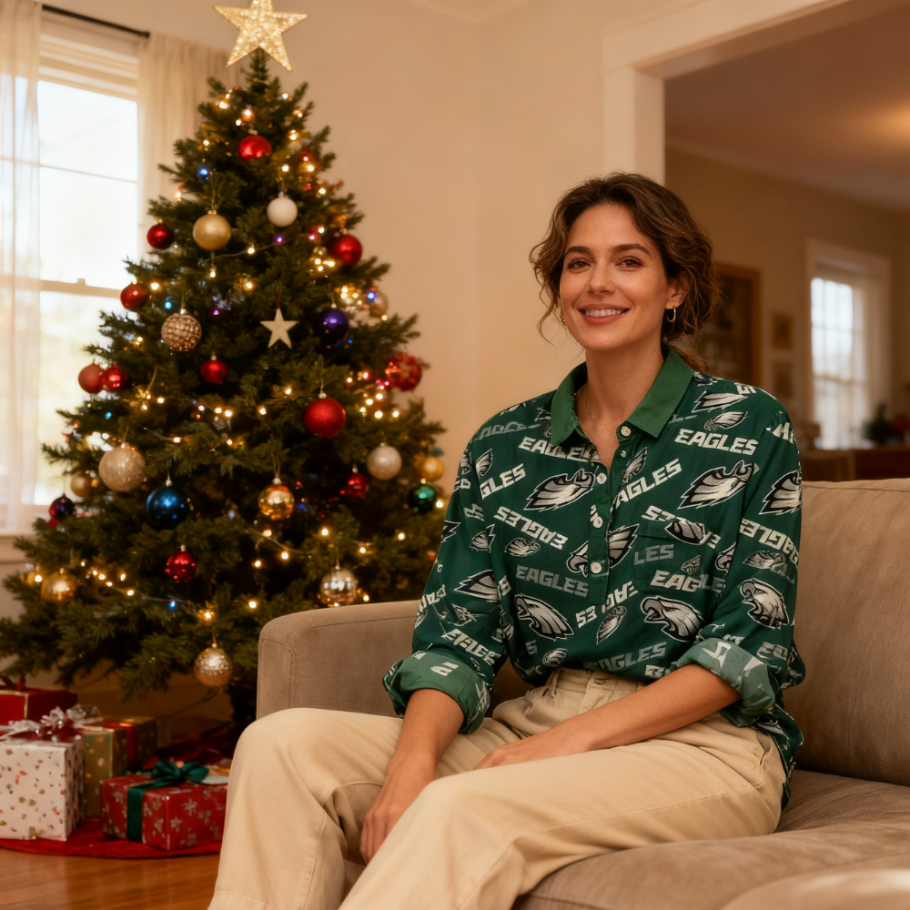 Philadelphia Eagles Printed Casual Long Sleeve Shirt