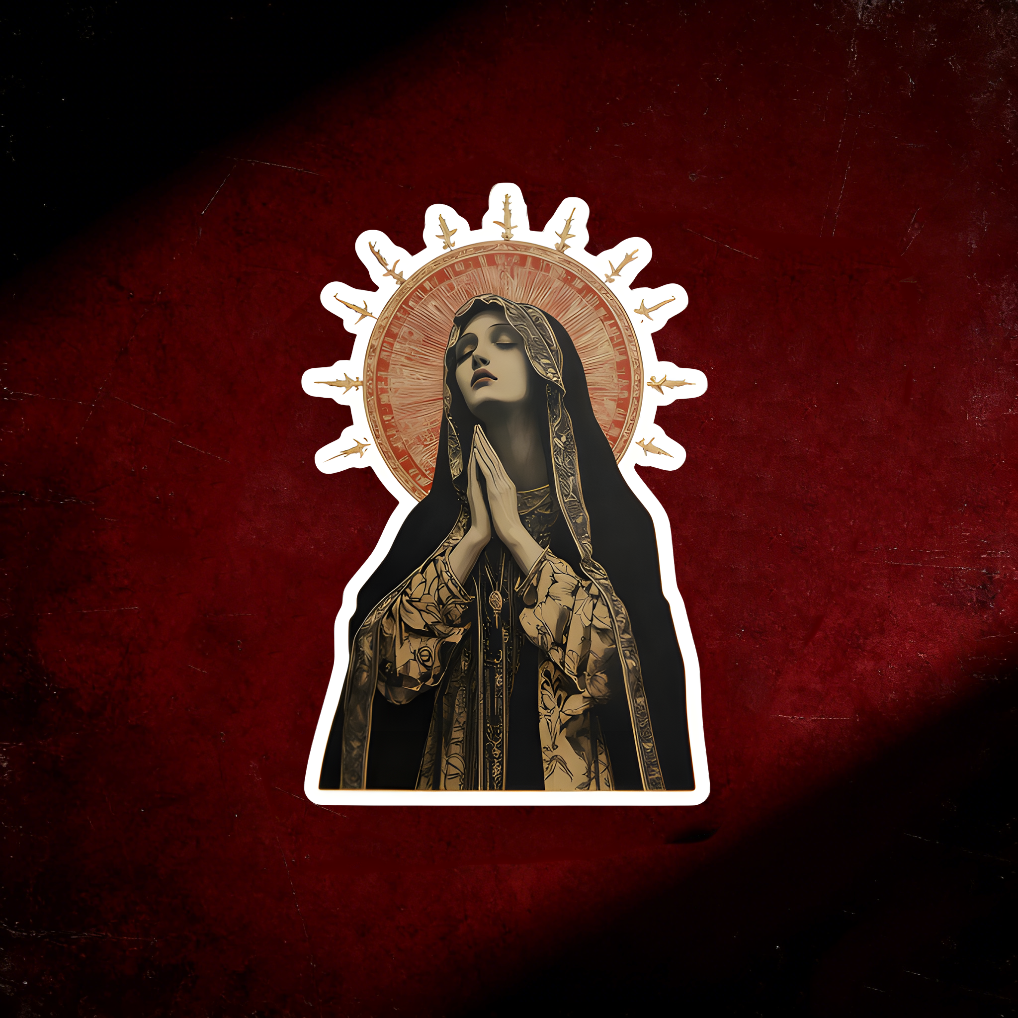 Stained Glass Madonna Sticker