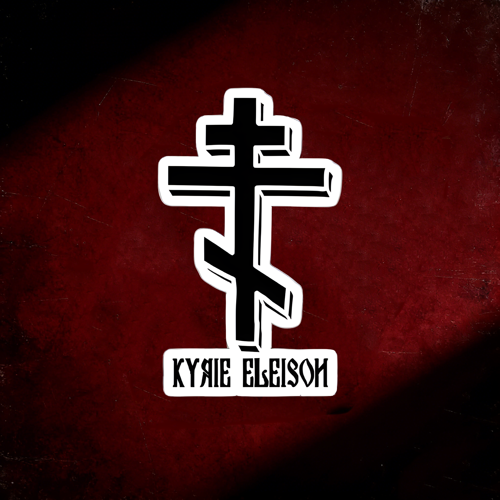 Eastern Orthodox Cross Kyrie Eleison Sticker