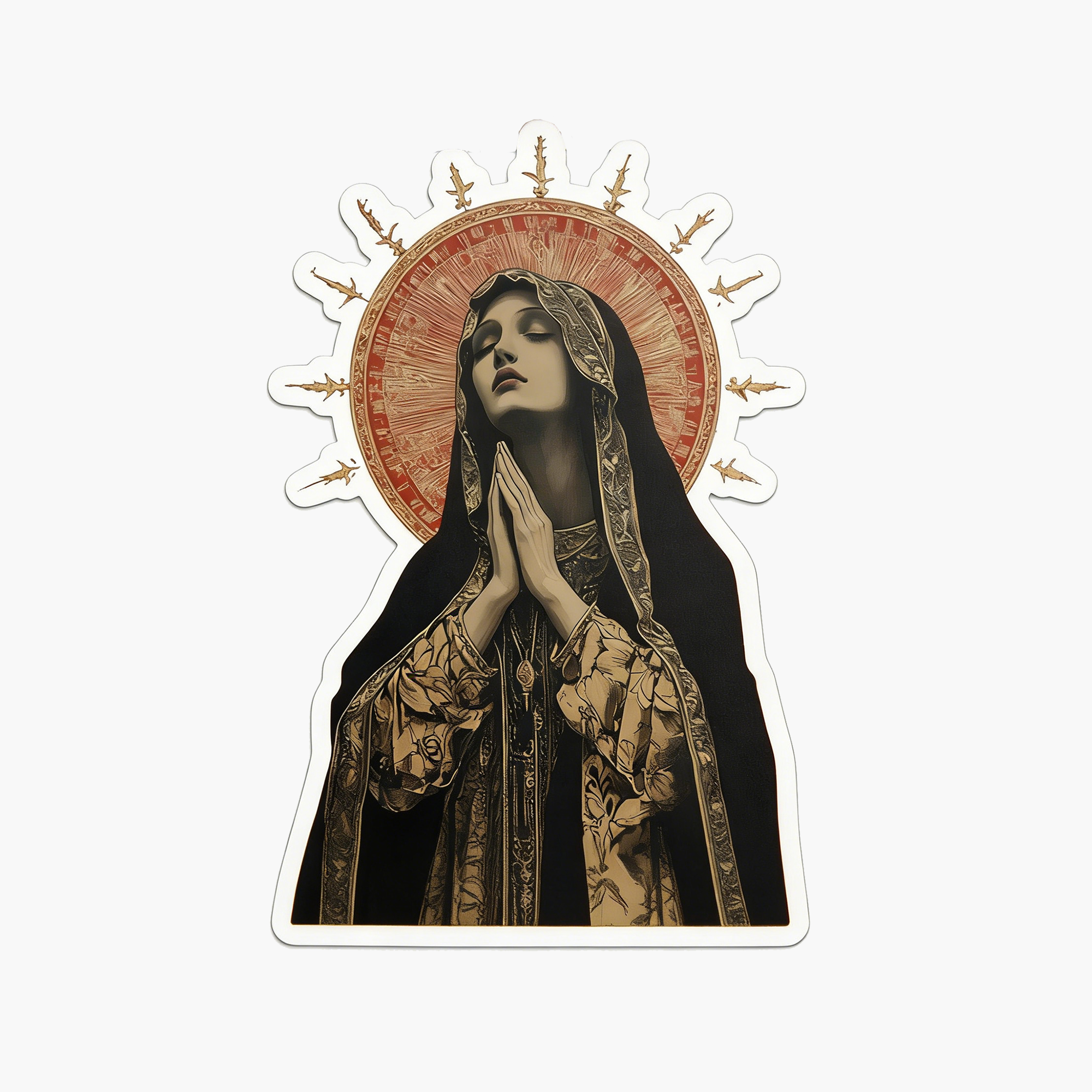 Stained Glass Madonna Sticker