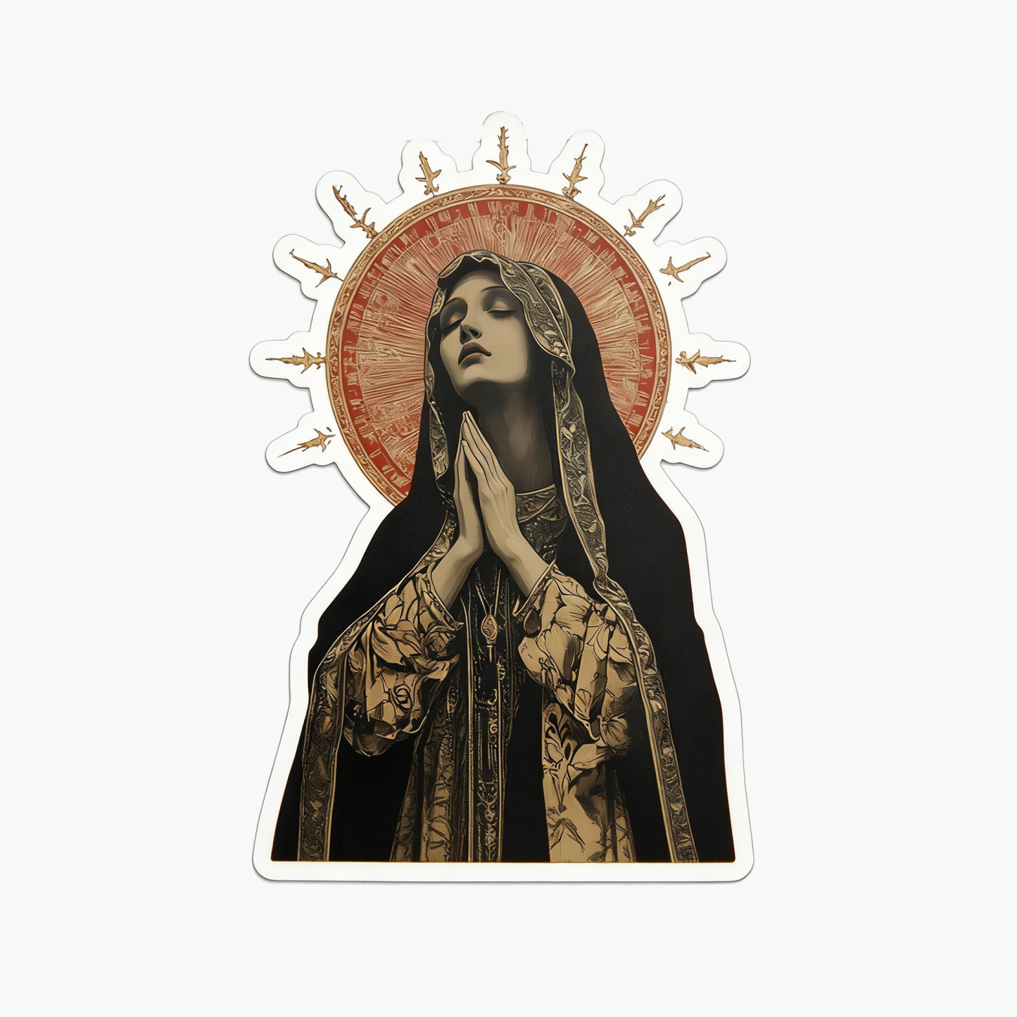Stained Glass Madonna Sticker